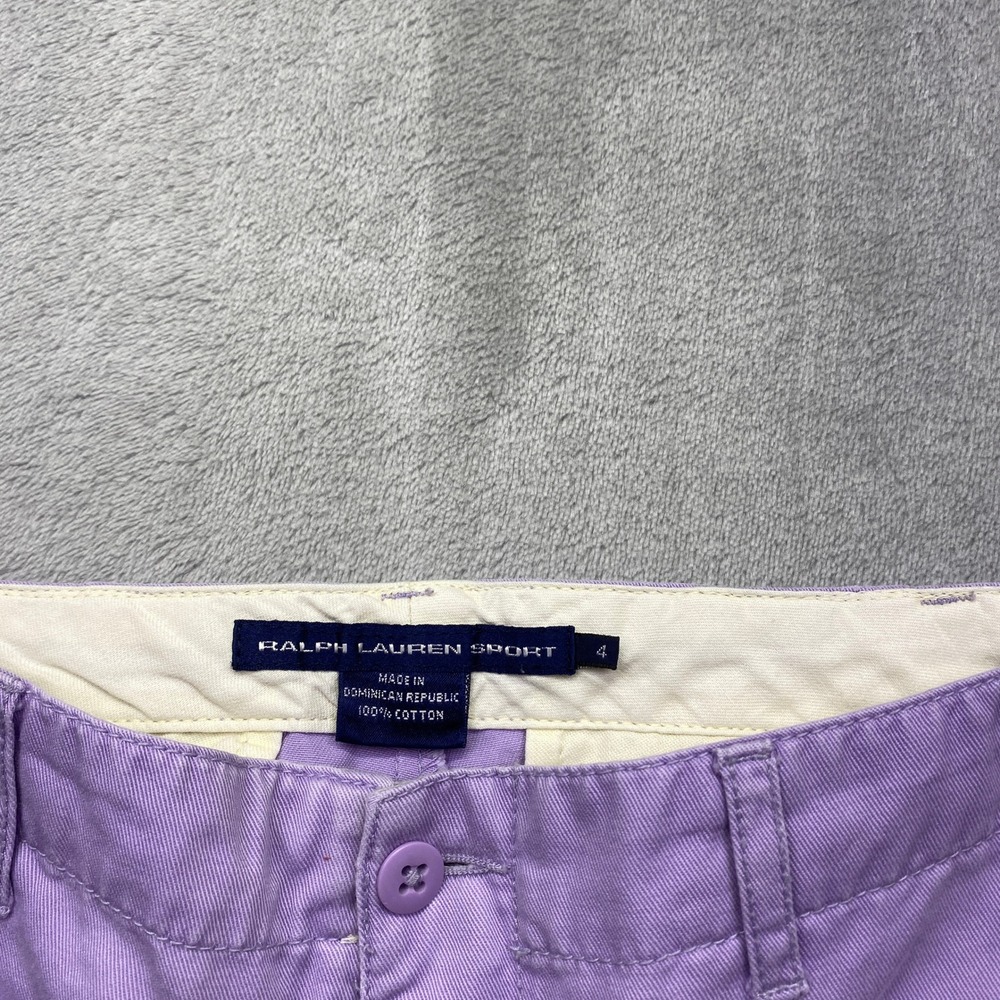 Ralph Lauren Sport Women Lavender Purple Cotton Cropped Chino Pant Sz 4 Fits 28" - Picture 5 of 10